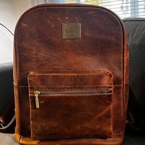 Brown Leather Backpack